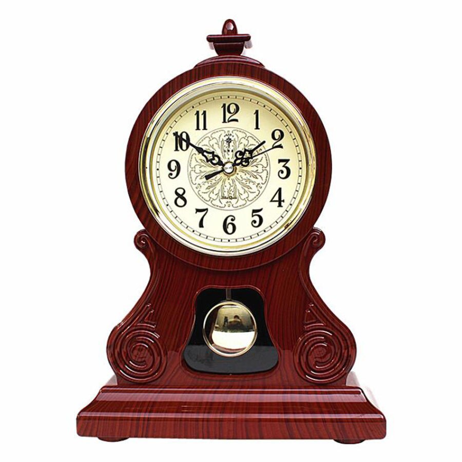 Reloj de mesa Retro europeo, reloj de escritorio de péndulo para sala de estar, dormitorio, grande, silencioso