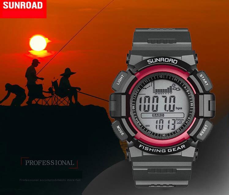Heren digitaal sporthorloge zwart - weersvoorspelling, waterdicht, voor wandelen, kompas, barometer, hoogtemeter, horloge met thermometer