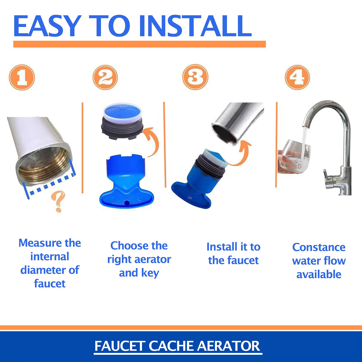 8 Pieces Faucet Aeratoraerators For Faucets Faucet Aerator Water Saver Faucet Strainer Insert With 4 Sizes Of Wrench