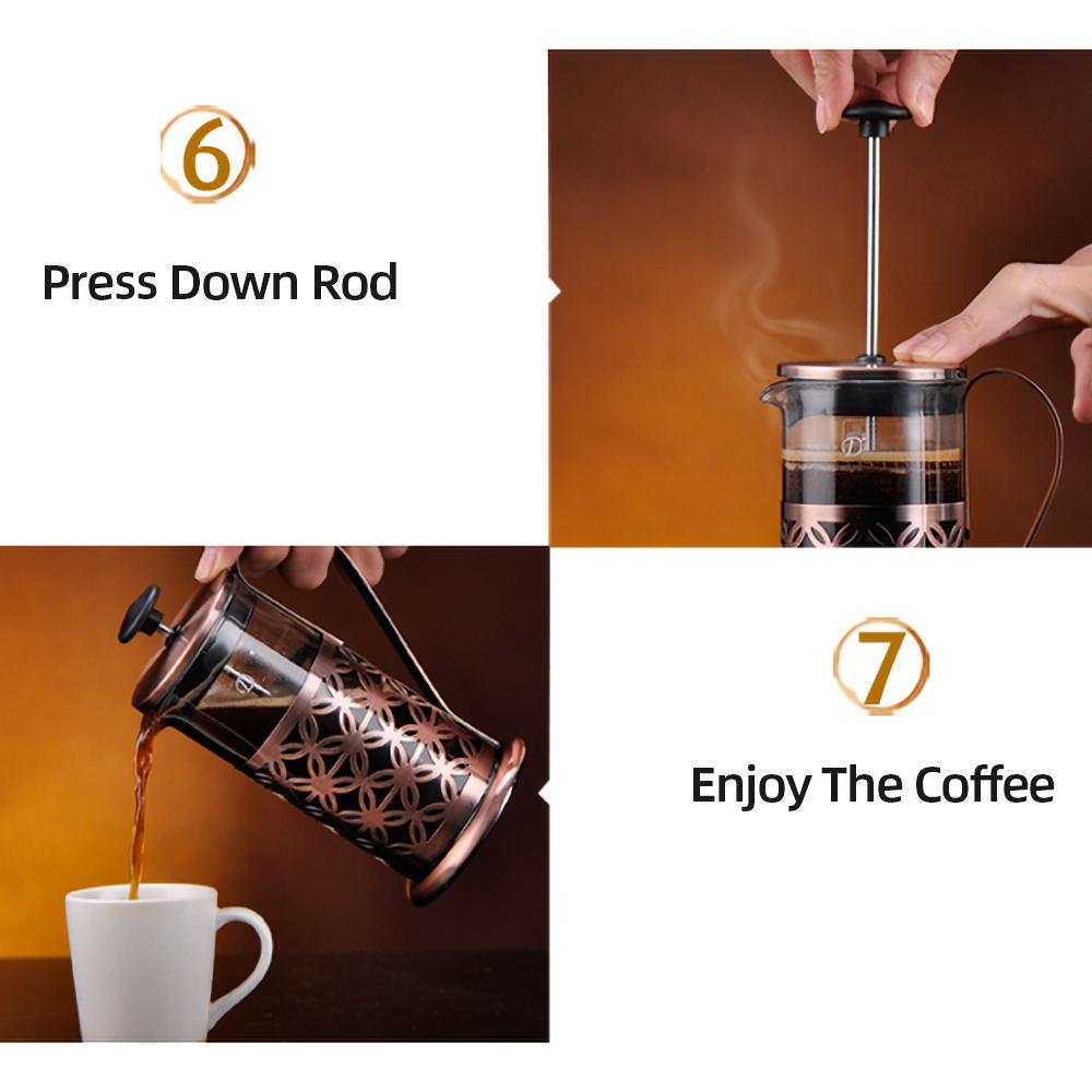 350ml Portable Manual Press Coffee Maker French Press Coffee Maker Tea Maker Household Coffee Pot Percolator Tool
