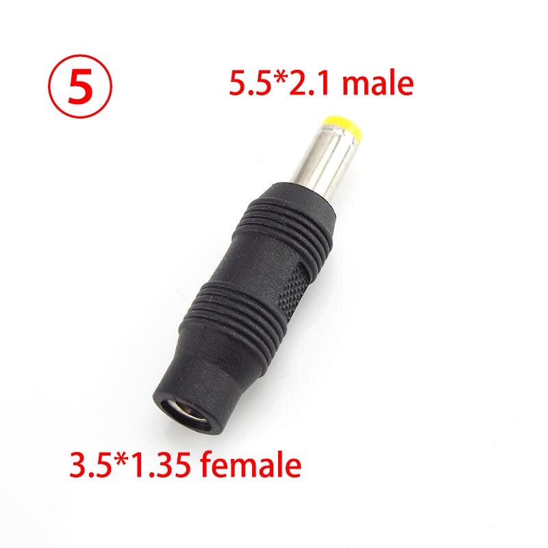 Dc-stroomadapterconnectoren 6.5mm 5.5x 2.1mm 2.5mm 3.5mm 1.35mm pc vrouwelijk naar mannelijk vrouwelijk tablet-stroomadapter jackplug: 5