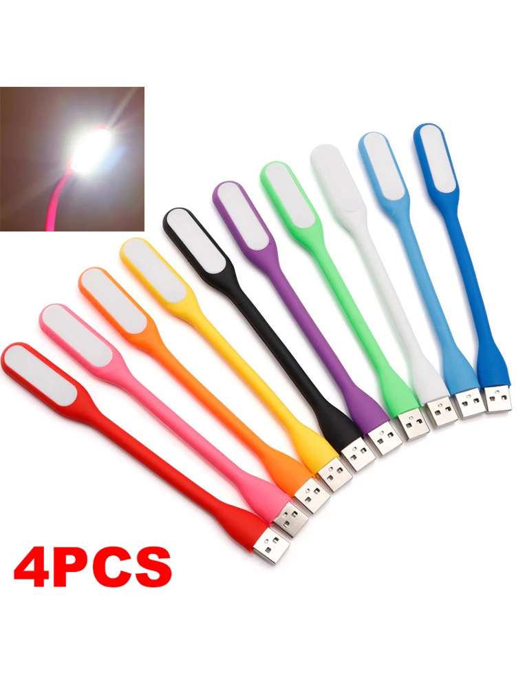 Mini lampe LED USB portable, lampe de lecture de livre, veilleuse pliable, lampe de protection des yeux pour ordinateur Power Bank, DC 5V, 2 pièces, 4 pièces