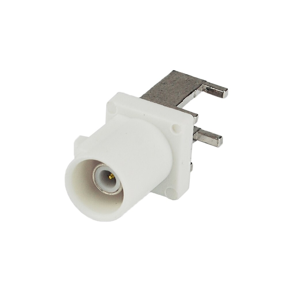 Superbat 10pcs Fakra White/9001 Male End Launch PCB Mount Right Angle Fakra Radio Connector