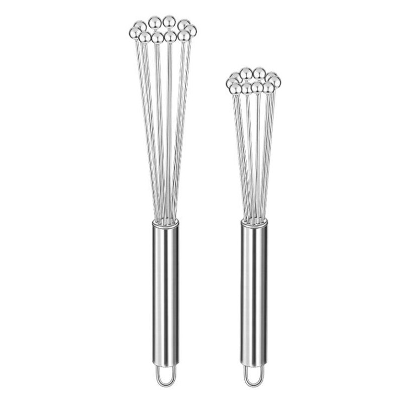2 Stuks Rvs Bal Garde Draad Ei Whisk Set Keuken Gardes Voor Koken, Mengen, Kloppen, kloppend, Roeren: Default Title