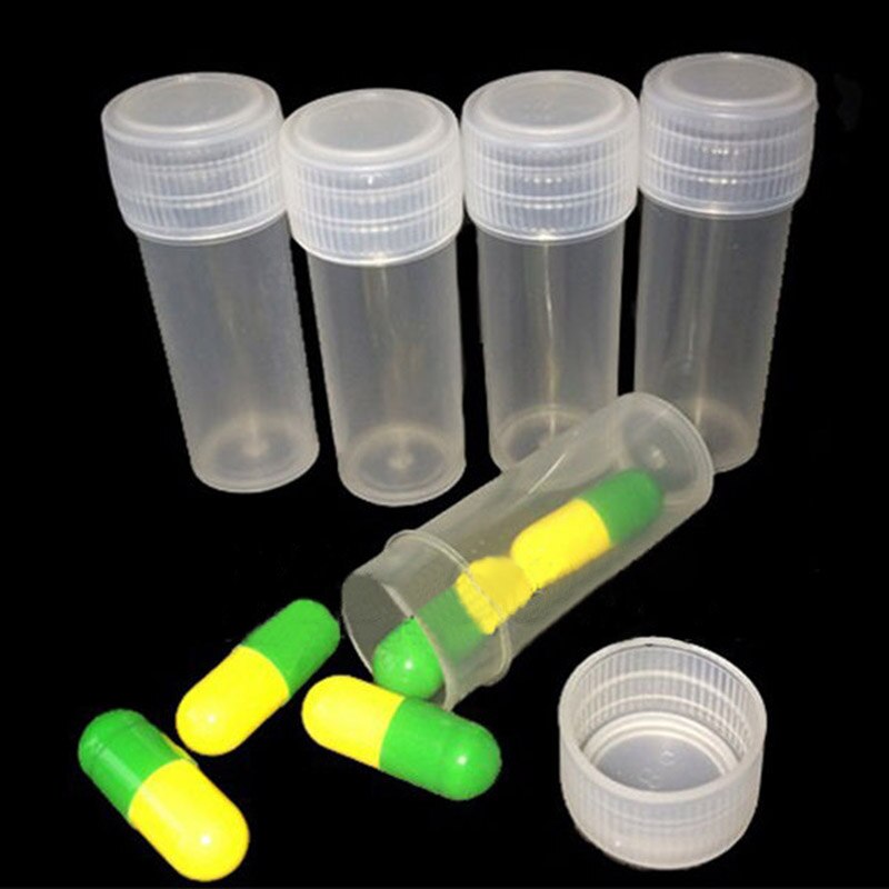 5/20/50 stk 5ml plastprøveflaske lille flaske reagensglas mini flasker opbevaringsbeholdere hvide: 5