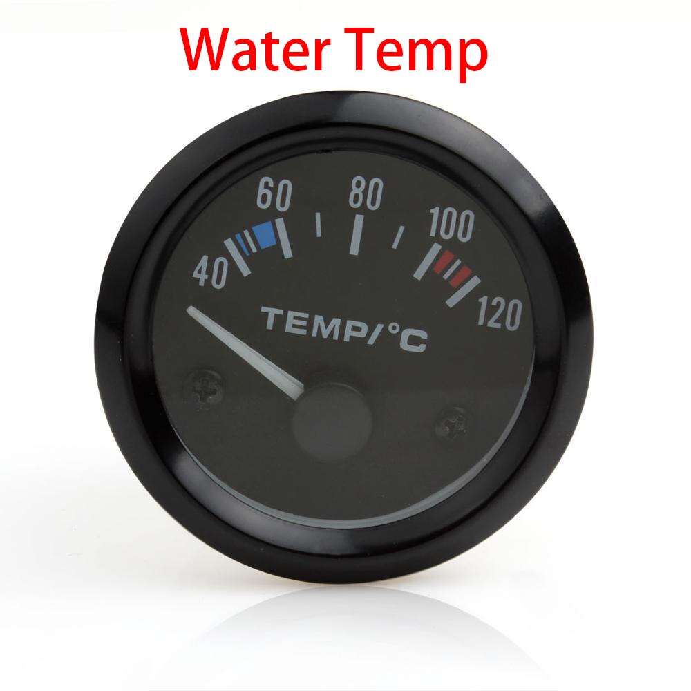 Universal 2 tommer 52mm voltmeter amperemeter olietemperatur tryk vand temp brændstofniveau gauge volt amp meter auto bilinstrument: Vand temp