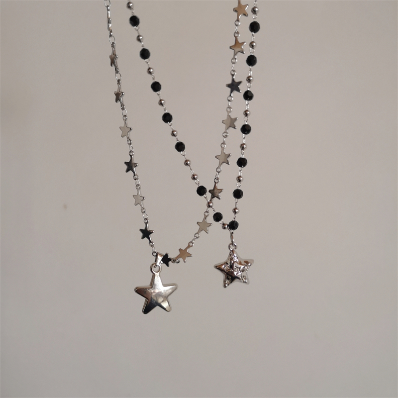 Kpop Cool Punk Vintage étoile pendentif chaînes collier pour hommes femmes Egirl Hip Hop années 90 Grunge esthétique EMO bijoux Y2k accessoires