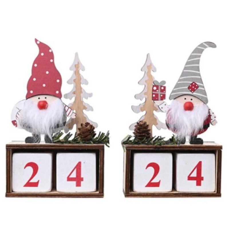 Kerst houten kerstman bureaublad ornament kerstversiering houten dennenappel kalender ouderen ornamenten
