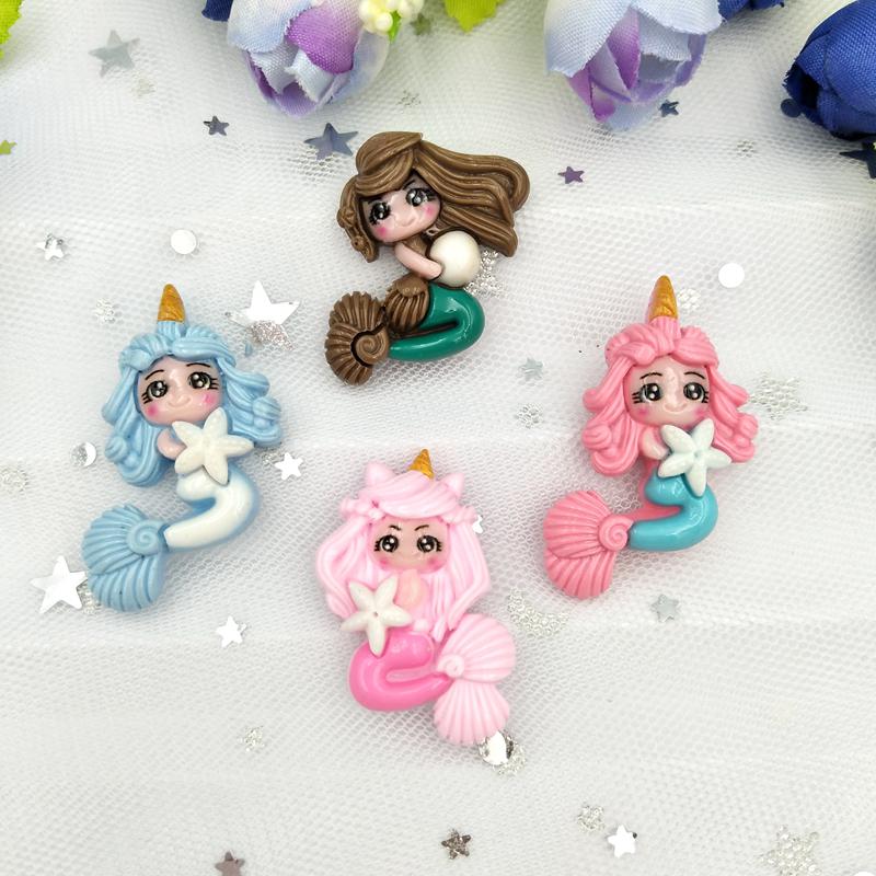 5pz Misto Della Resina Unicorno Mermaidl Accessori di Riempimento Pendenti E Ciondoli per I Bambini di Modellazione melma Mestiere Della Resina Argilla Fai Da Te kit di Accessori: casuale