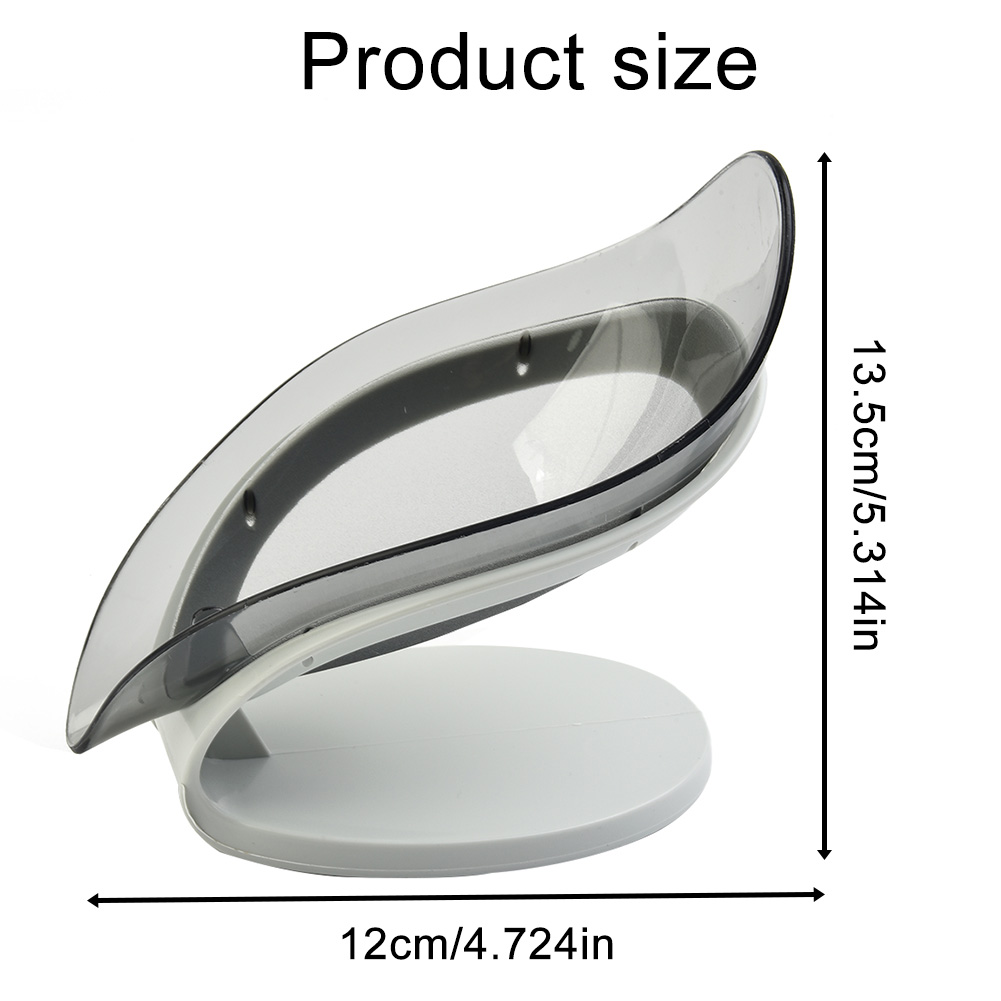 Jabonera con forma de hoja con ventosa, jabonera sin perforaciones para ducha de baño con drenaje, soporte portátil para jabón de lavandería, bandeja para lavabo