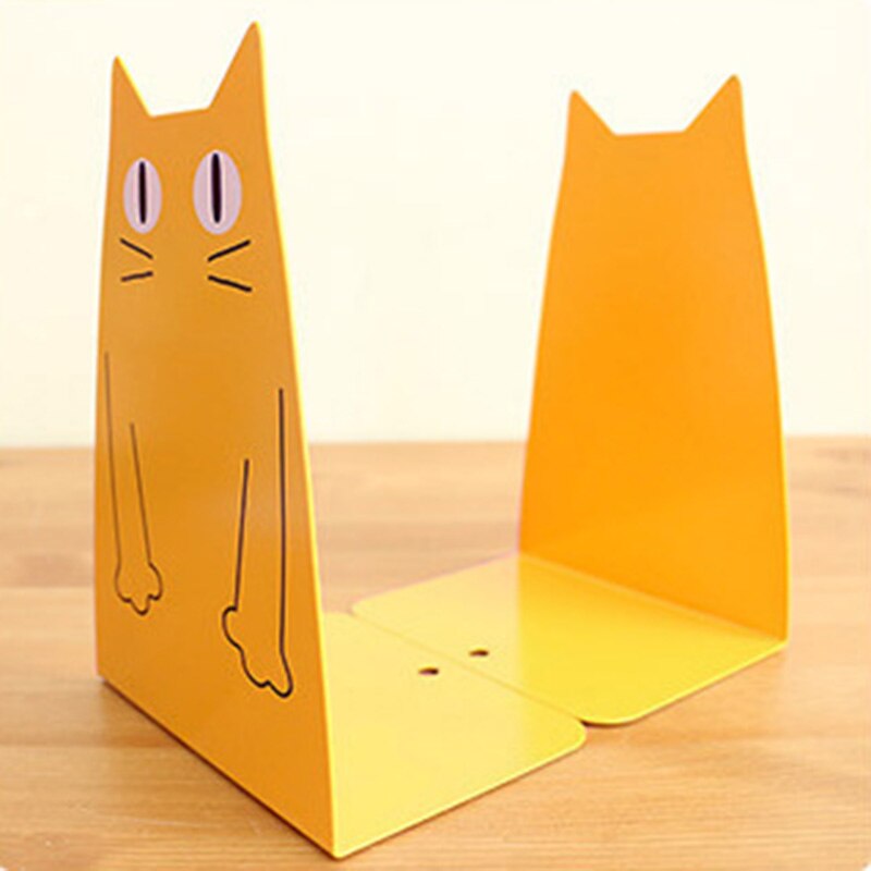 Ett par jättestora dörrpapper joy-rolling järn bokställ tecknad katt kanin bok block bokhylla