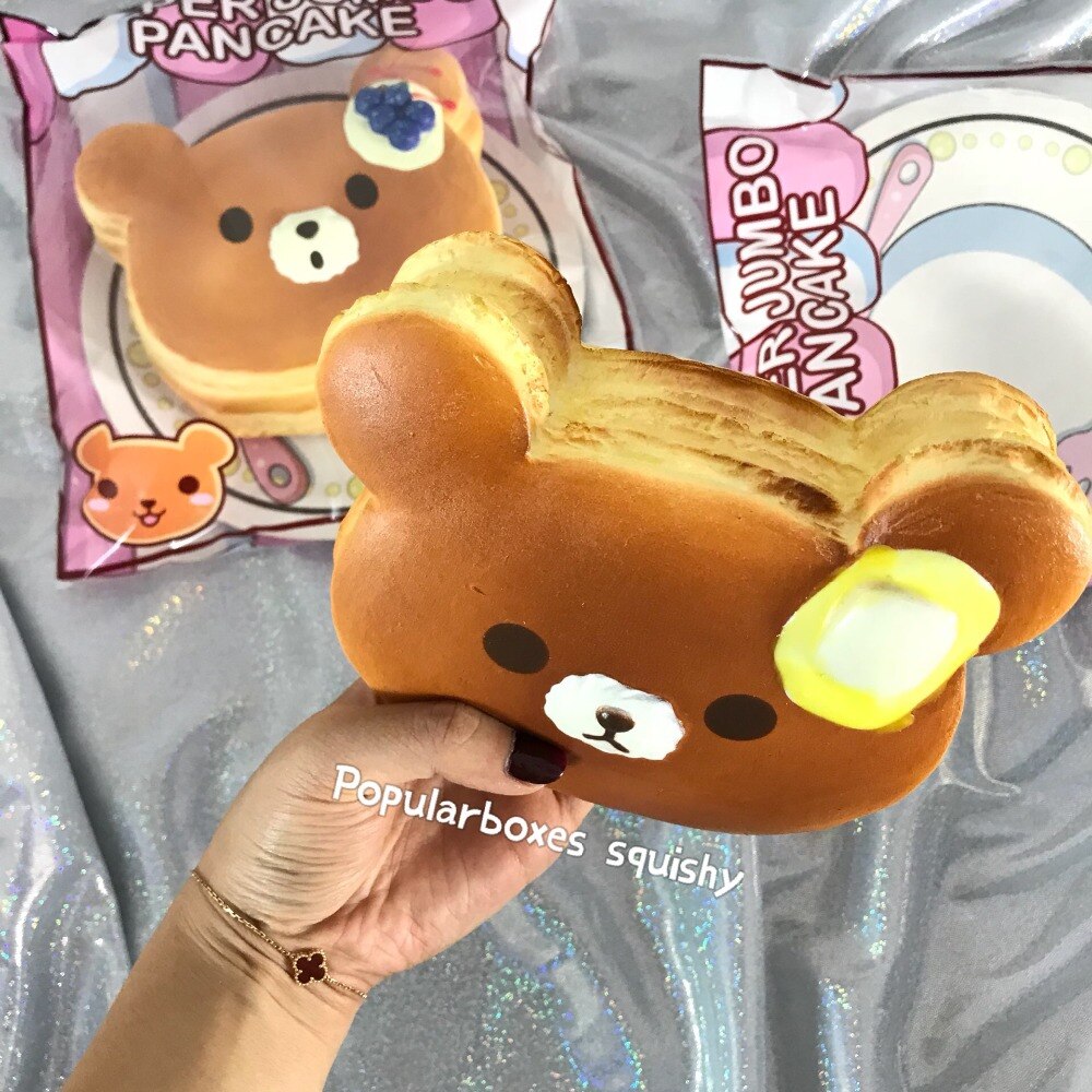 Punimaru jumbo bear head pancake squishy Slow Rising Toy