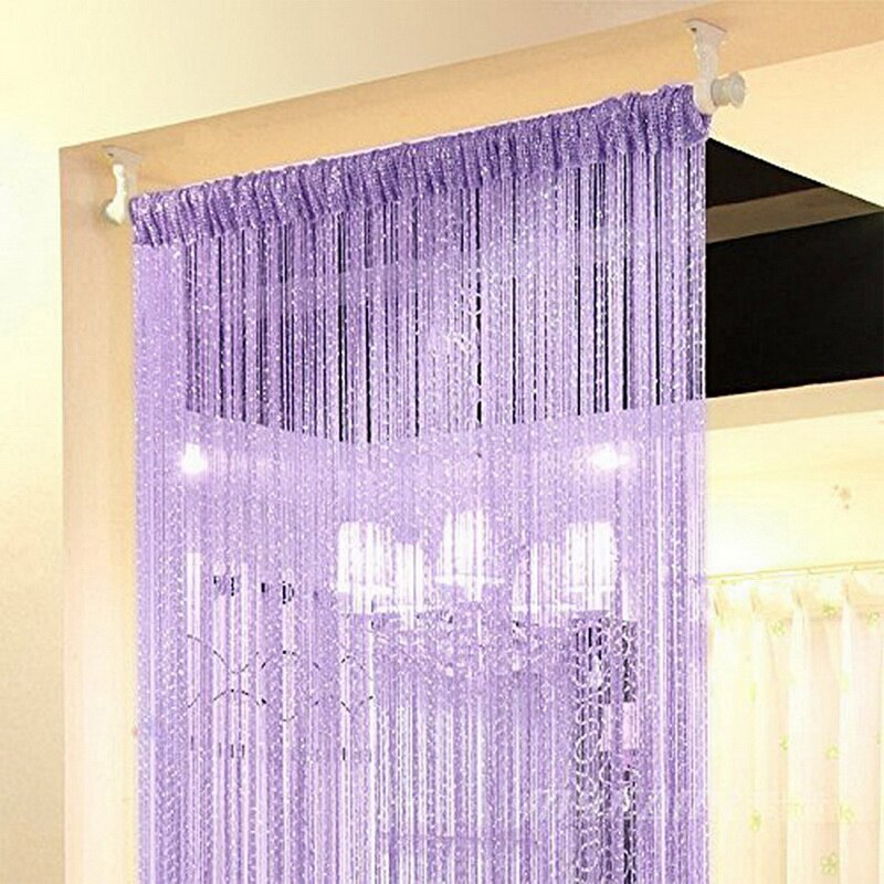 200x100cm moderne mignon ligne brillant gland chaîne porte rideau fenêtre salle diviseur rideau cantonnière décor à la maison: 5
