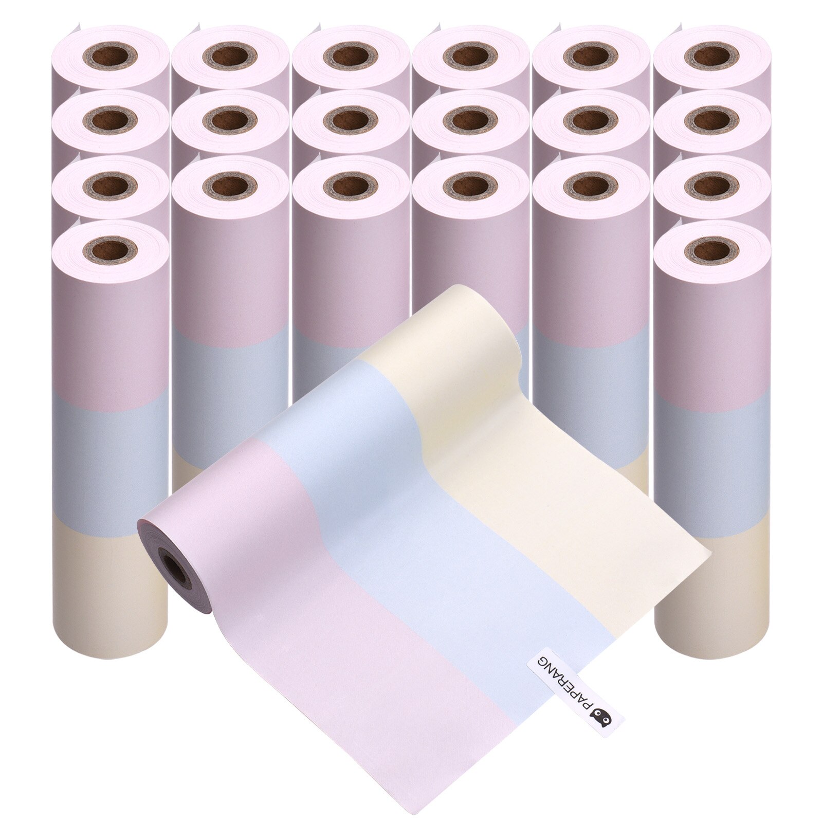 Rouleau de papier thermique arc-en-ciel, sans BPA, pour imprimante de poche PAPERANG C1, 3/6/12/18/21, 112x30mm, dure 2 ans: 21PCS Rainbow