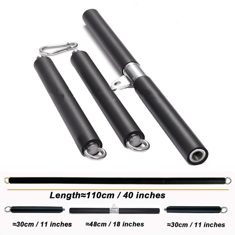Aftagelig 110cm fitness lat pull down bar home gym trisse kabel maskine vedhæftning biceps triceps ryg styrke træningshåndtag