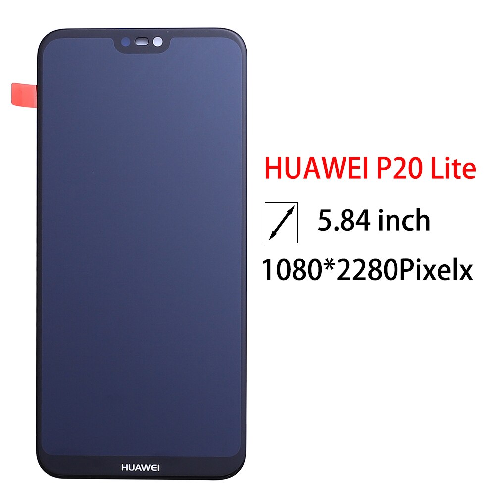 Tela lcd com moldura para huawei p20 lite, tela de lcd com 2280*1080 qualidade aaa para huawei p20 lite ANE-LX1 ANE-LX3 nova 3e