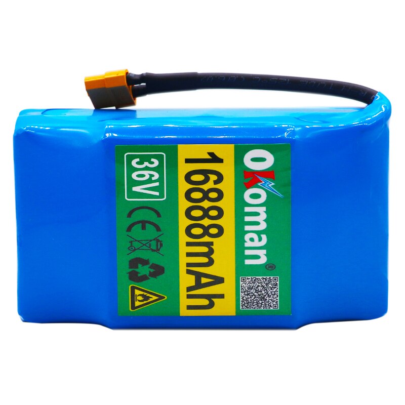 36V Superior lithium-ion rechargeable battery 16888mAh 16AH lithium-ion battery for electric self-suction hoverboard unicycle