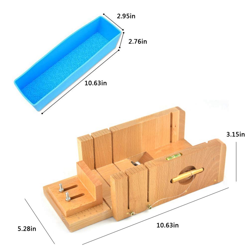 Silicone Soap Molds Kit,DIY Made Loaf Garnish Cake Soap CUTTER + 1 Pcs Latest Wooden Box, Line Wire Tools Peelers Slicer Cutter