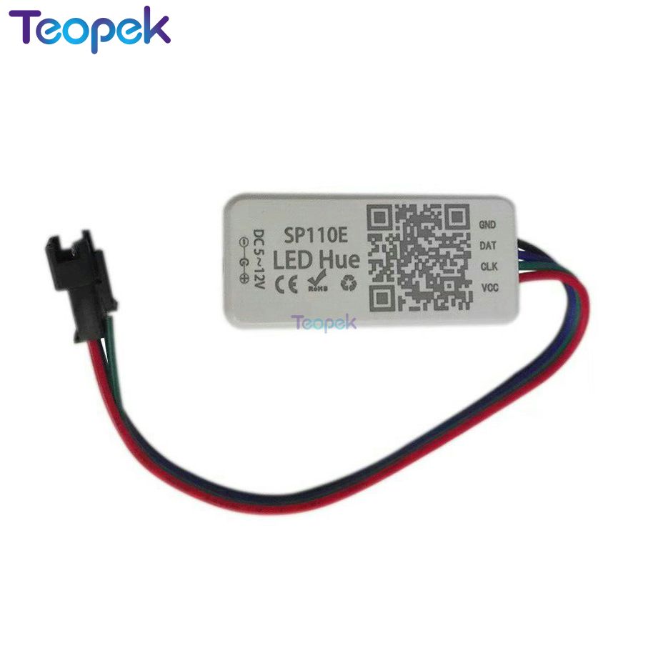 SP107E SPI Led Muziek Controller Bluetooth Voor WS2812B WS2811 SK6812 UCS1903 LPD6803 WS2801 Led Pixel Strip Licht DC5-24V: SP110E Bluetooth