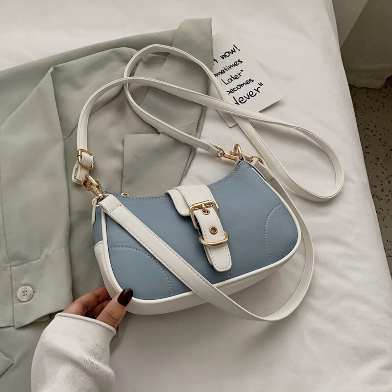 Nuovo 2020 di Qualità di Modo di Cuoio dell'UNITÀ di elaborazione ottavino Borsa con Tracolla per Borse di Spalla Delle Donne Della signora di proprietà Borsoni E Borse sacco: Blu