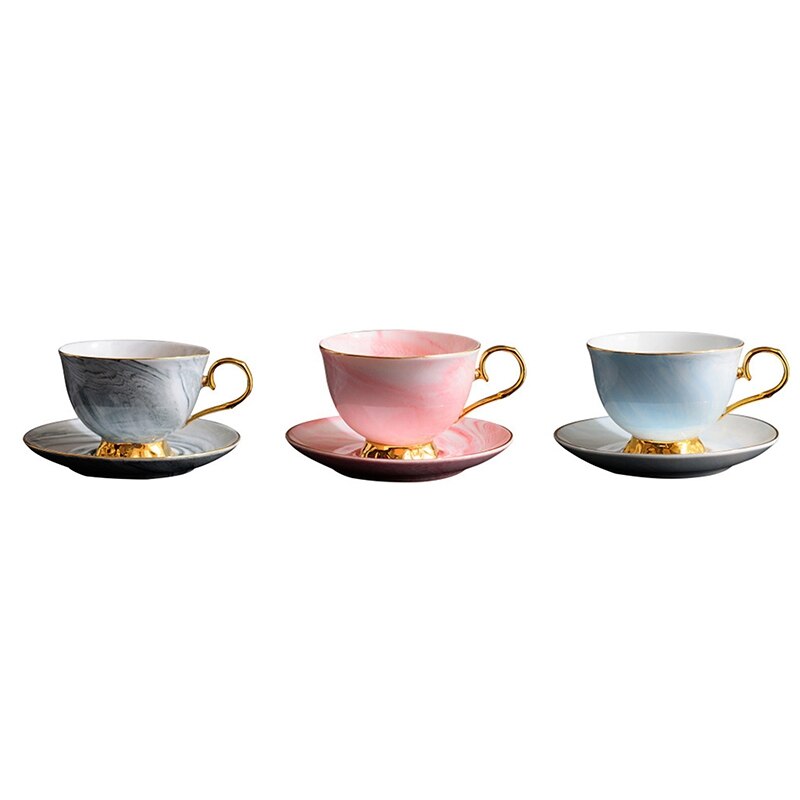 Marble Phnom Penh Ceramic Coffee Cup and Saucer Set Afternoon Tea Cup Lovers