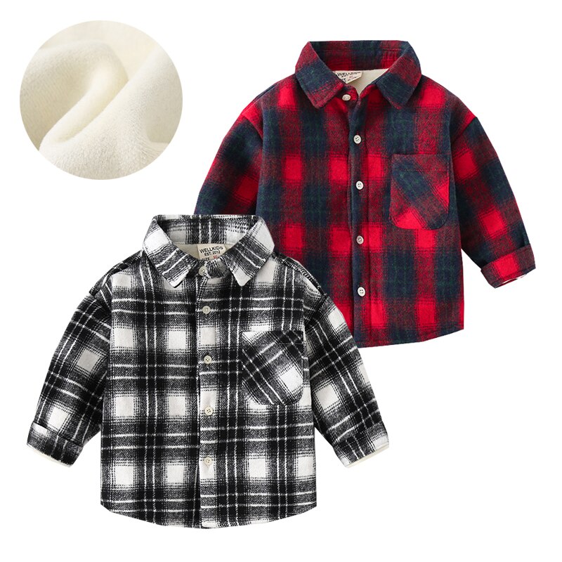 Veste à carreaux pour garçon, tenue d'hiver, Style britannique, manteau d'automne pour enfant en bas âge