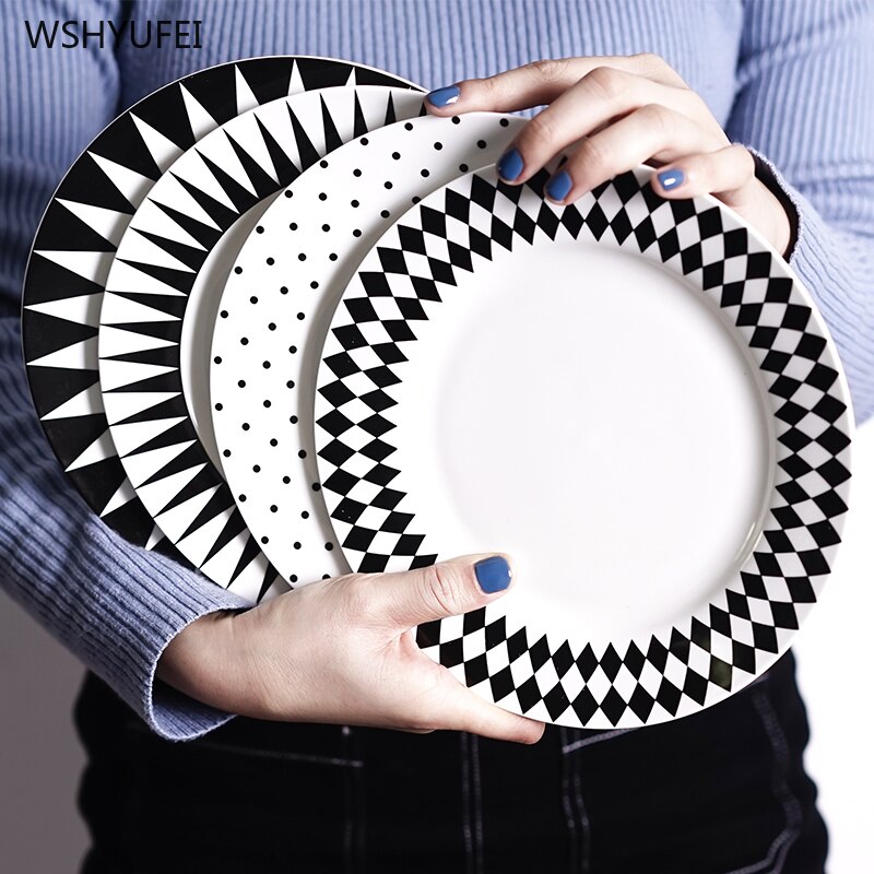 1 Pcs Europese Stijl Diner Plaat Eenvoudige Service Plaat Disc Taart Plaat Westerse Voedsel Steak Disc Keuken Board Schotel bestek Set