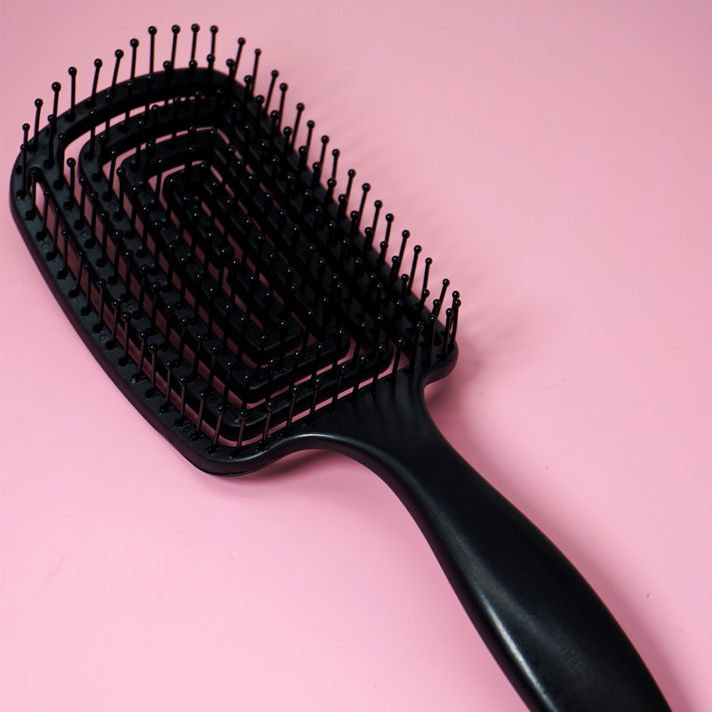 Peigne de Massage du cuir chevelu, brosse à cheveux antistatique, humide, sec, bouclé, démêlant, en Nylon, outils de coiffure pour Salon de coiffure pour femmes et hommes: Beige