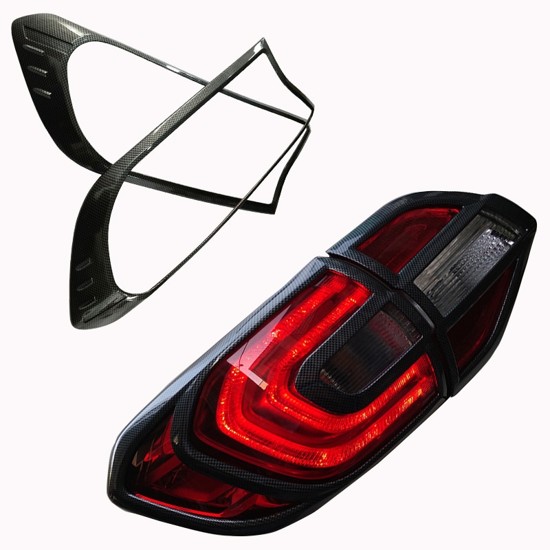 Hoofd achterlicht cover 6pc carbon fiber ABS plastic auto accessoires lamp cover voor ford everest endeavor -