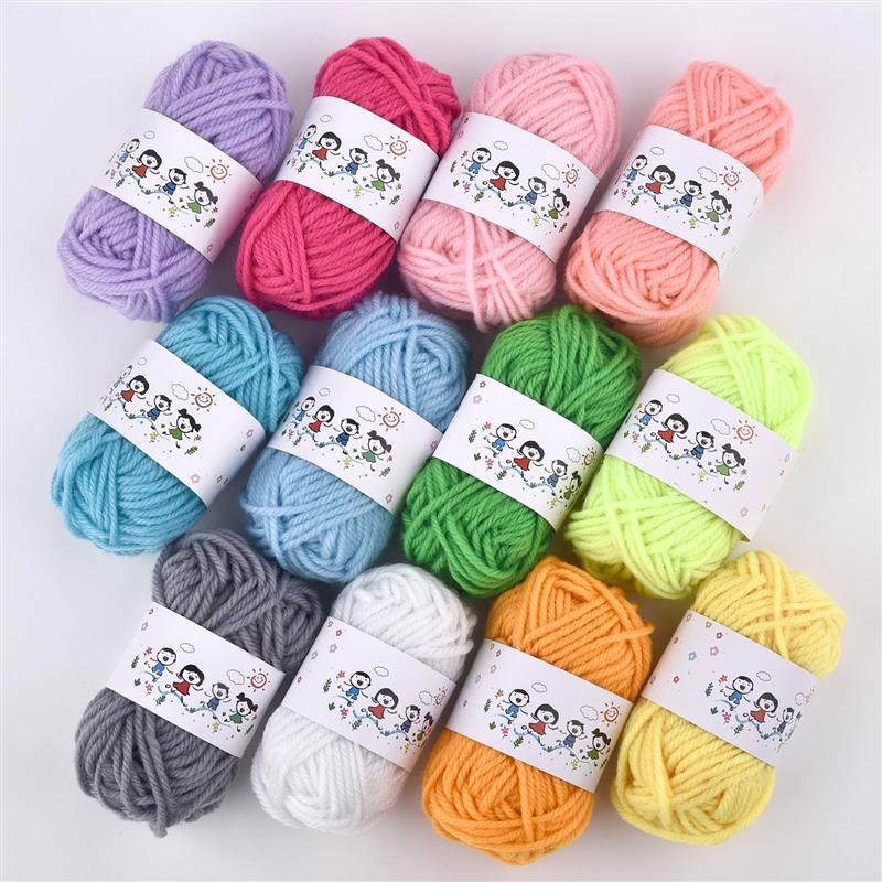 12 colores/juego de hilo suave de buena , hilo para tejer a mano, hilos de lana de algodón suaves y cálidos para manualidades, hilo de ganchillo hecho a mano: Gris oscuro