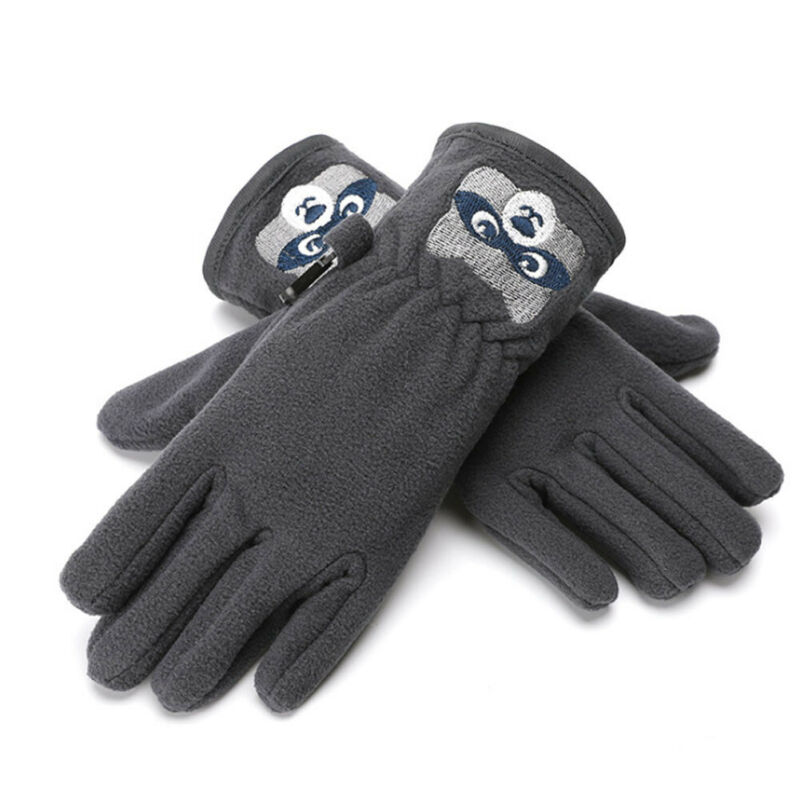 Kids Ski Winter Warm Gloves Girls Boys Plush Soft Anti-Slip Outdoor Mittens Children Gloves Cute Cartoon Bear Soft Winter Warm