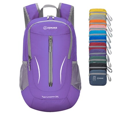 25L ZOMAKE Lightweight Packable Backpack Water Resistant Hiking Daypack, Small Travel Backpack for Women Men: purple