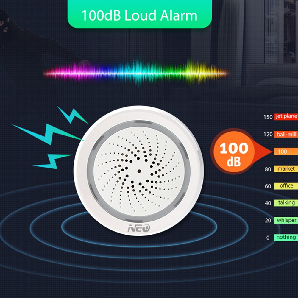 Draadloze Wifi Sirene Alarm Sensor Geluid Tuya Sma... – Vicedeal