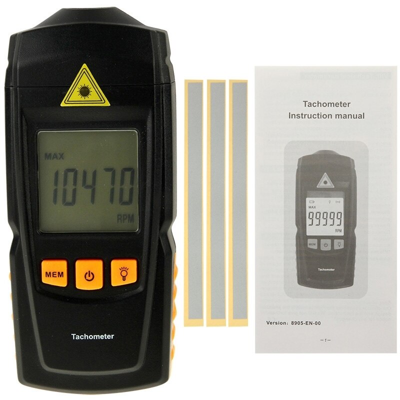 shahe Electronic Tachometer 2.5-999.9rpm Digital Speedometer Tachometer Speed Measuring Instruments