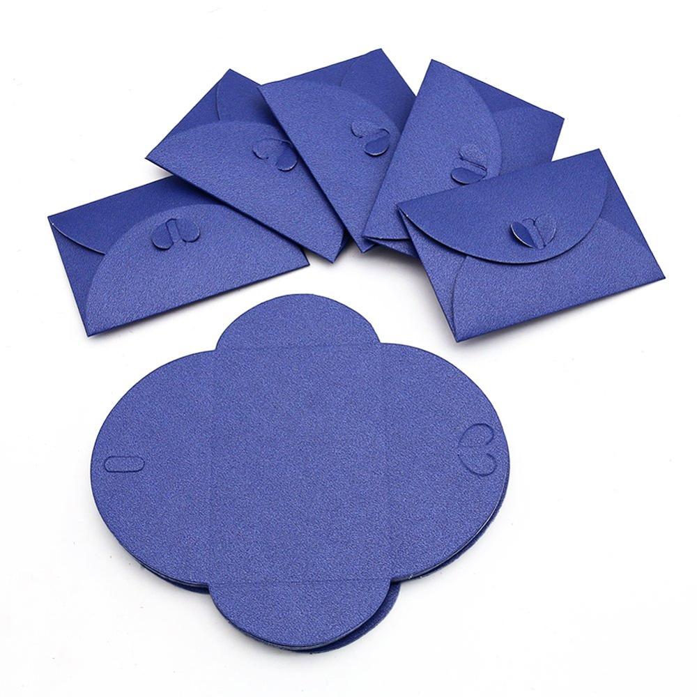 50 Pcs Handmade Mini Card Cute Post Card Heart Clasp Kraft Paper Envelopes Shining Colorful Envelopes Envelope Holders