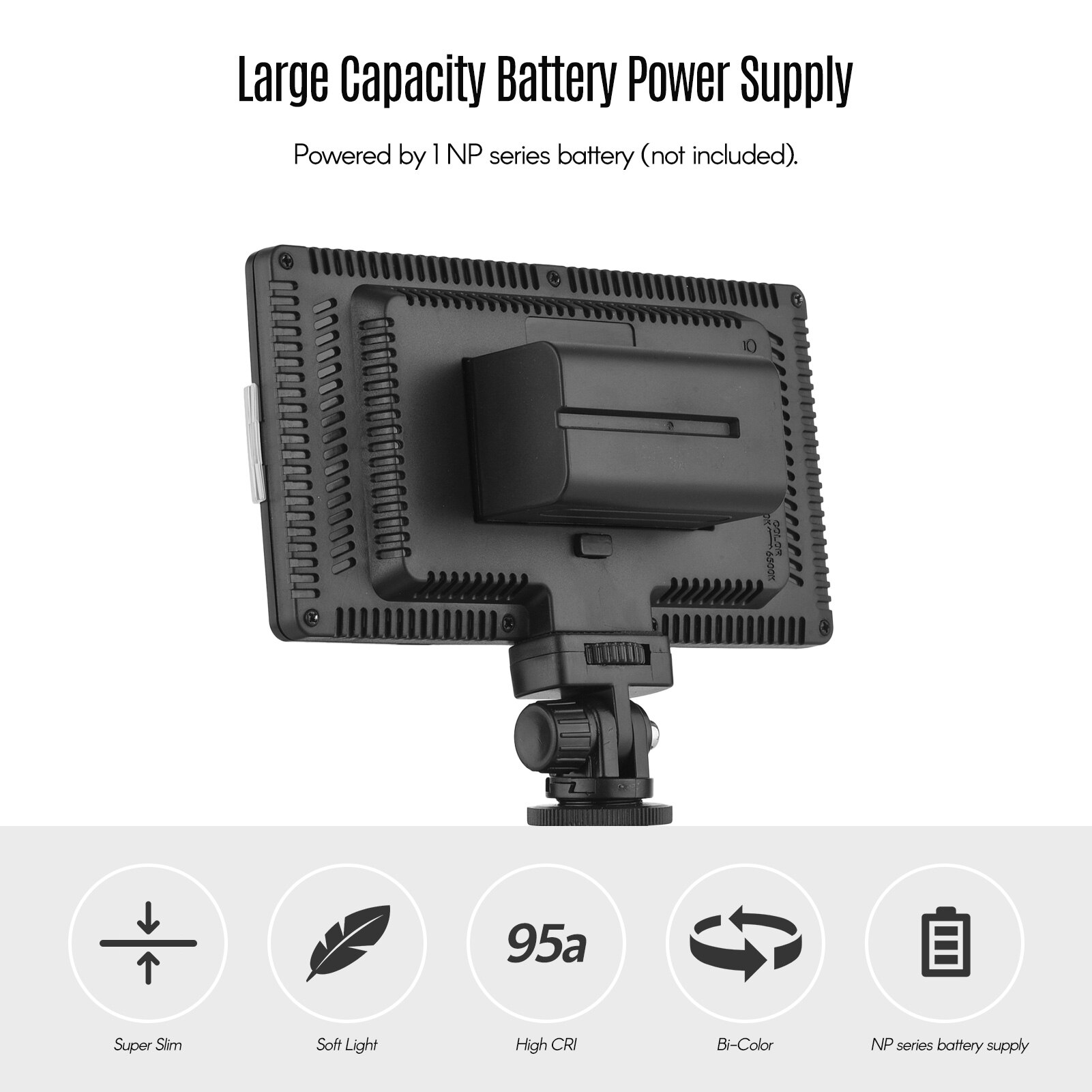 Andoer LED Video Licht Auf-Kamera Licht Tafel 416 Perlen 3200-5600K 1/4 Zoll Schraube See Kalt schuh Ball Kopf für draussen Fotografie