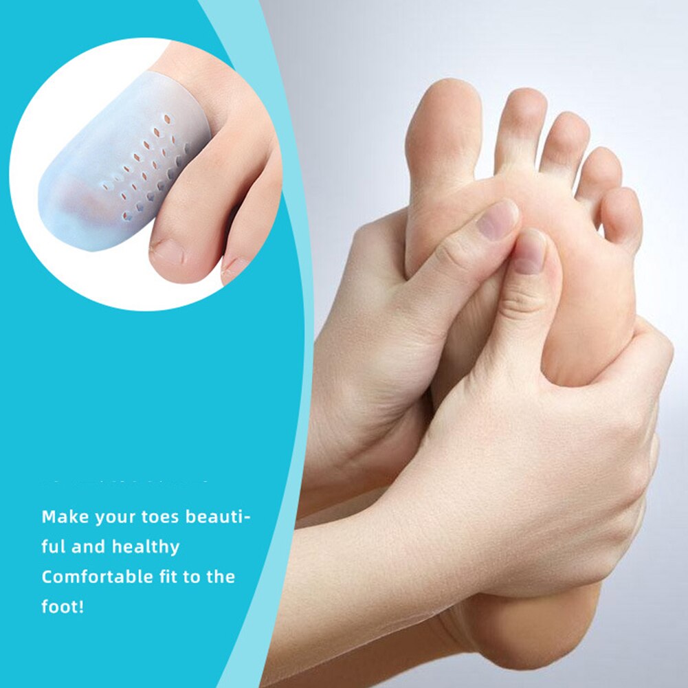 Protector de dedo gordo del pie, Protector de silicona suave y transpirable para el cuidado del pulgar, callos para pies, ampollas, funda para dedos, 2 piezas