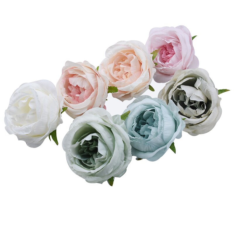 30/50pcs 7 CM silk roses Artificial flowers for Home decoration Christmas Wedding Diy Headwear brooch supplies Scrapbook