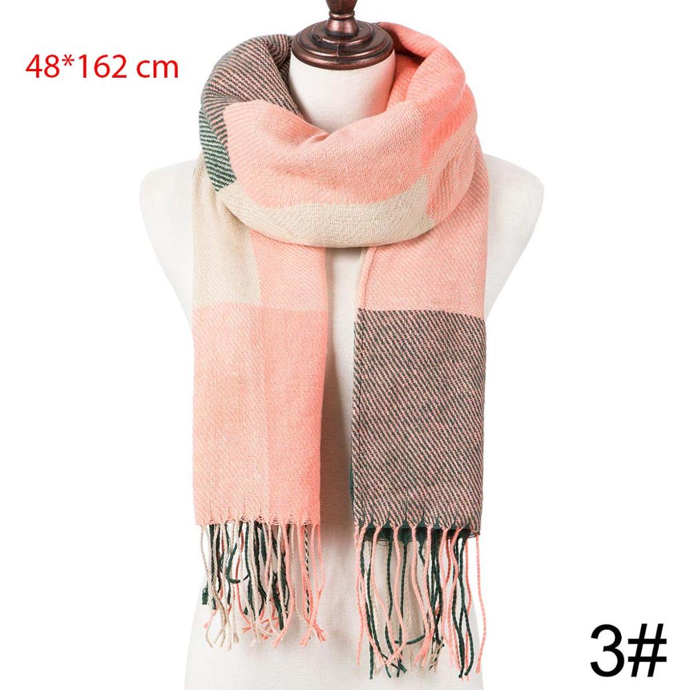 Vinter tørklæde til kvinde strik tassellong tørklæde bomuldsjal wrap sjal kvinde plaid efterår vinter varmt tilbehør: 3