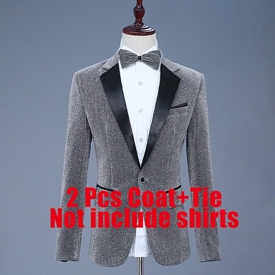 Chaqueta de lentejuelas para hombre, Ropa de baile para Dj, ropa para salir de noche para hombre, ropa de calle para cantante, Bar, bailarines, abrigo para escenario, danza Jazz DNV11502: Silver / L