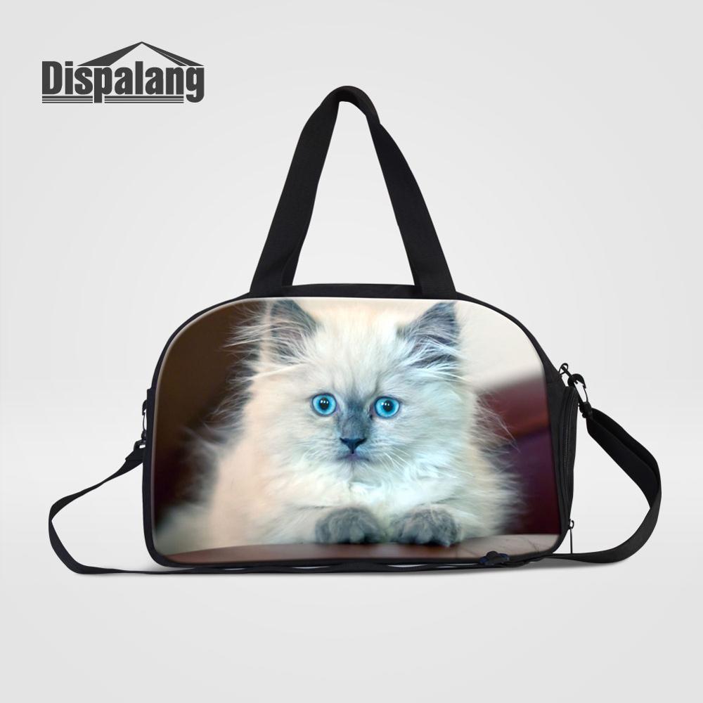 Dispalang Women Travel Bags Cat Animal Print Men Luggage Travel Duffle Bags Daily Travel Handbag Bag Shoulder Bag Bolso Deporte: Clear