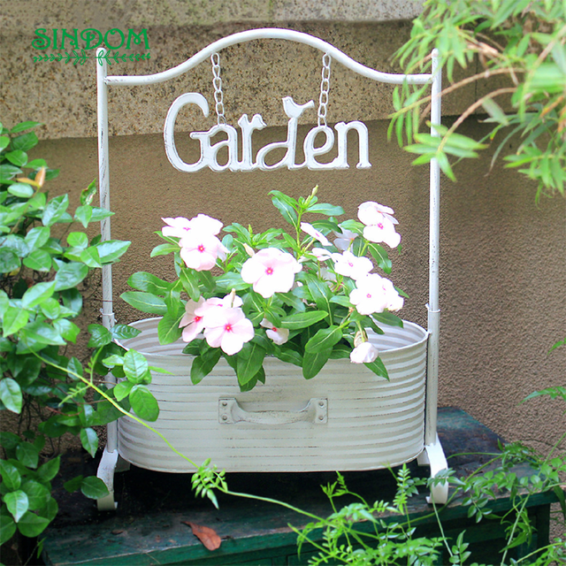 Support en fer forgé pour fleurs, décoration de jardin d&#39;extérieur: Green