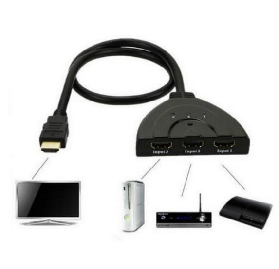 4K * 2K 3D Mini 3 Port Hdmi Switch 1.4b 4K Switcher Hdmi Splitter 1080P 3 in 1 Out Poort Hub Voor Dvd Hdtv Xbox PS3 PS4 Capture Card: 1080P