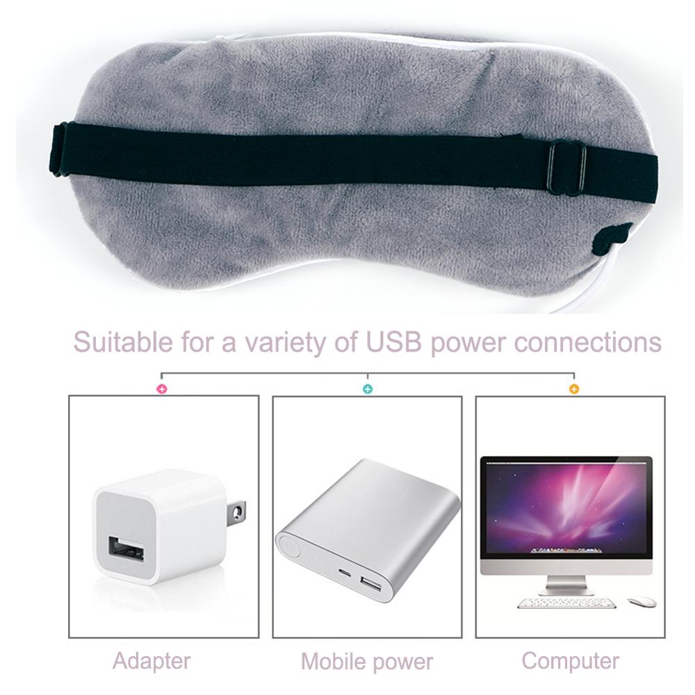 USB Heating Steam Eyeshade Lavender Eye Mask Anti Dark Circle Eye Patch Eye Massager Fatigue Relief Sleep Travel Eye Shade Mask
