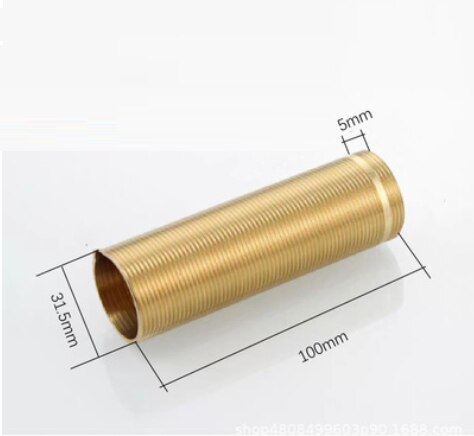 10Pcs/Lot Solid Brass Full Threaded Pipe Fitting Faucet Nipple Extension 32mm 37mm Reducer: 32MM L100MM
