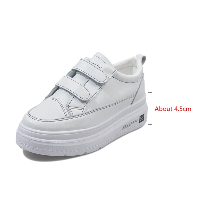 Kvinnors löparskor ökar 4.5cm högklackade sneakers fritidsskor kvinnors plattform tjock botten sport promenadskor