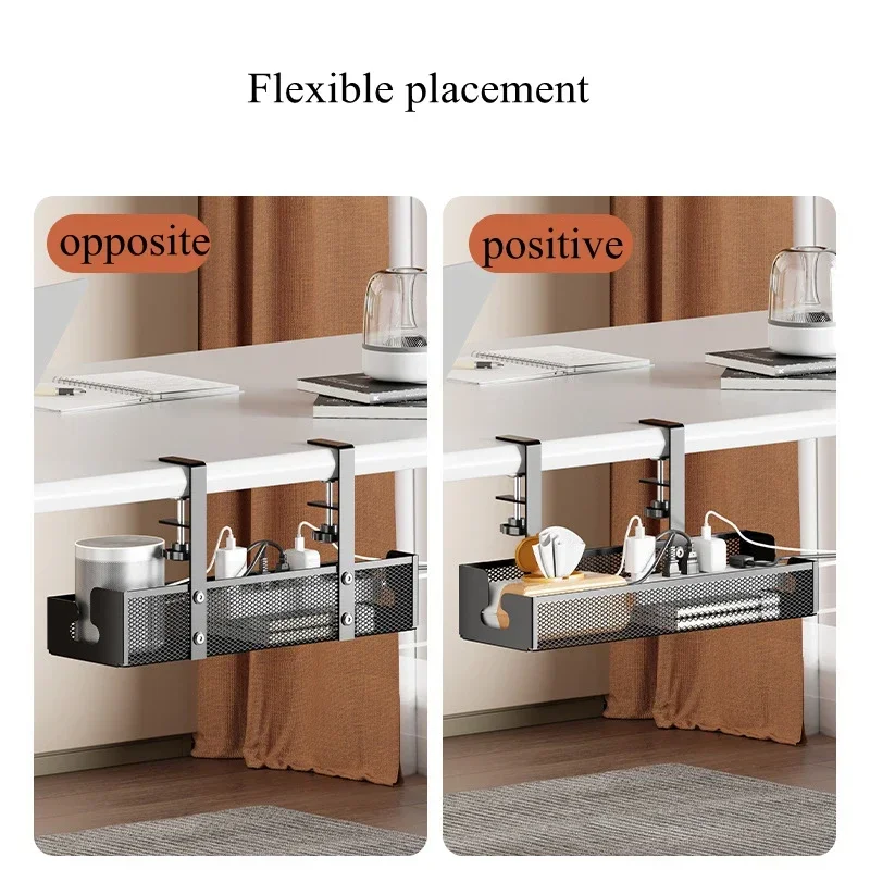 1 Stück Kabelmanagement-Tablett unter dem Schreibtisch, kein Bohren, Stahl-Schreibtisch-Kabel-Organizer, Kabelmanagement-Tablett, Kabelmanagement-Gestell