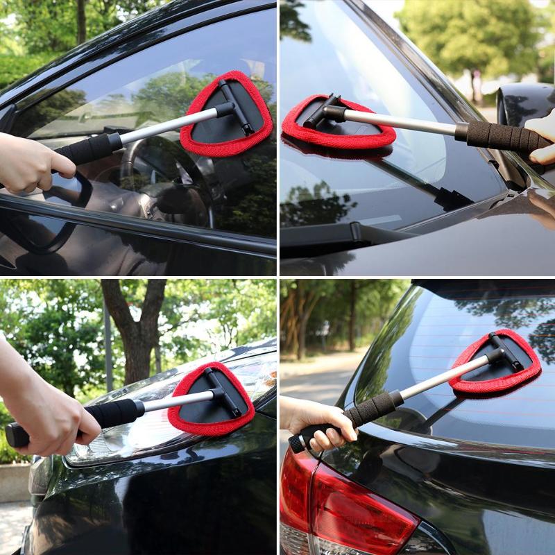 Microfiber Auto Window Cleaner 28Cm-47Cm Intrekbare Handvat Auto Window Ruitenwisser Cleaner Brush Car Auto Cleaning tool