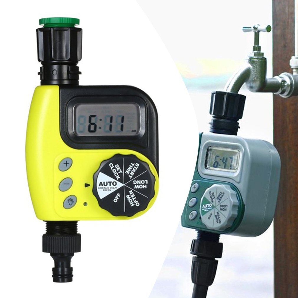 Automatic Digital Garden Water Timer Irrigation System Controller and Extendable Water Hose with SPRAY GUN