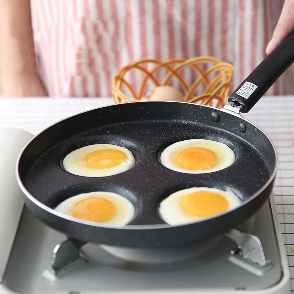 Vier-Gat Omelet Pan Voor Eieren Ham Pannenkoek Maker Koekenpannen Non-stick Geen Olie-Rook Ontbijt grill Pan Koken Pot Voor Keuken